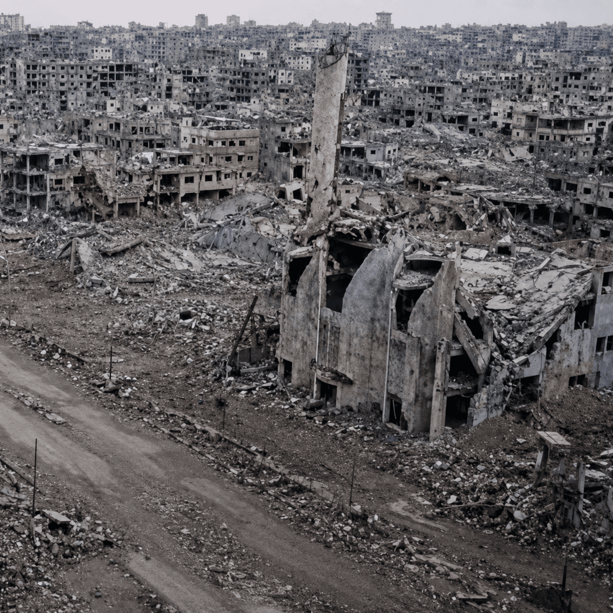 The same neighborhood destroyed by war